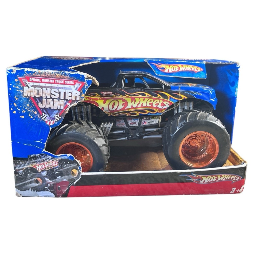 2006‎ Mattel Hot Wheels Monster Jam Truck 1/24 Blue NEW Box Damage